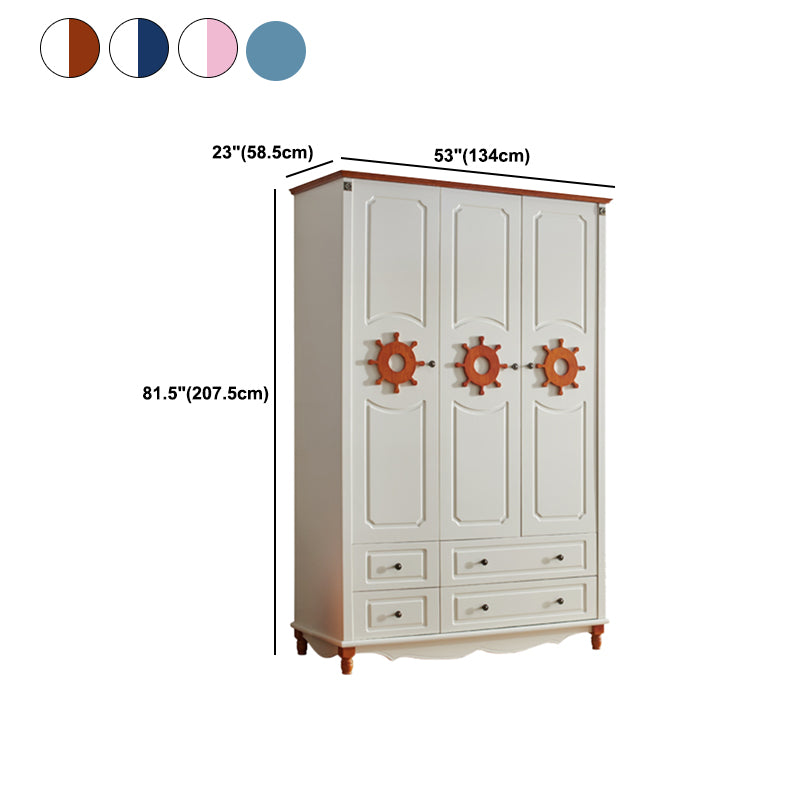 Coastal Engineered Wood Armoire for Bedroom Matte Finish Cabinet with Hinged Door