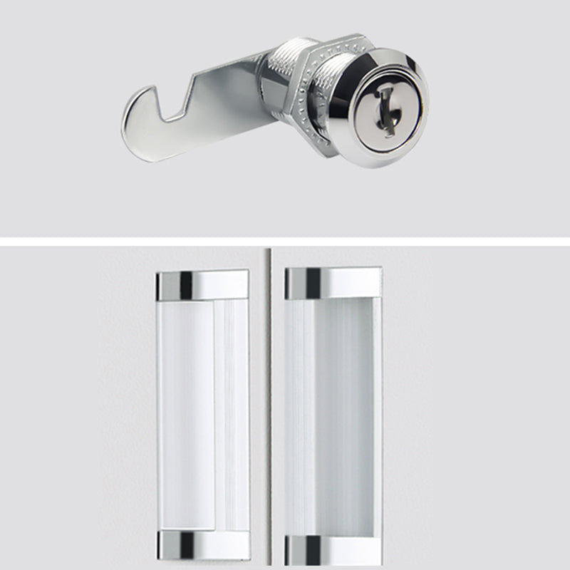 White Steel Wardrobe Cabinet Contemporary Style Wardrobe Armoire