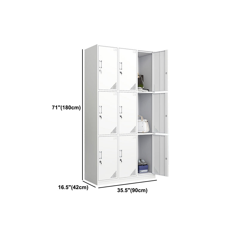 White Steel Wardrobe Cabinet Contemporary Style Wardrobe Armoire