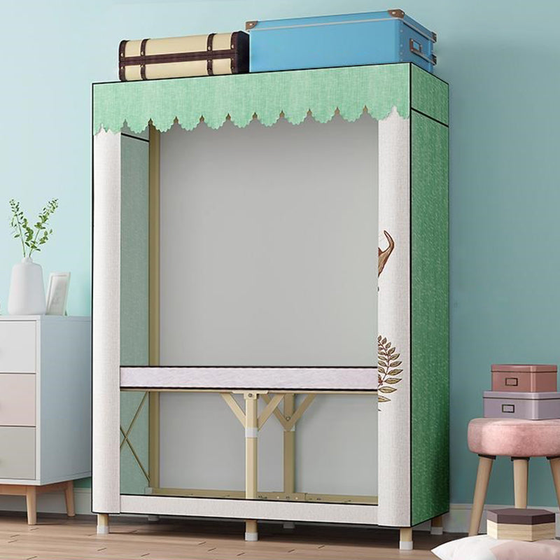 Contemporary Folding Wardrobe Armoire Gold Steel Frame Wardrobe