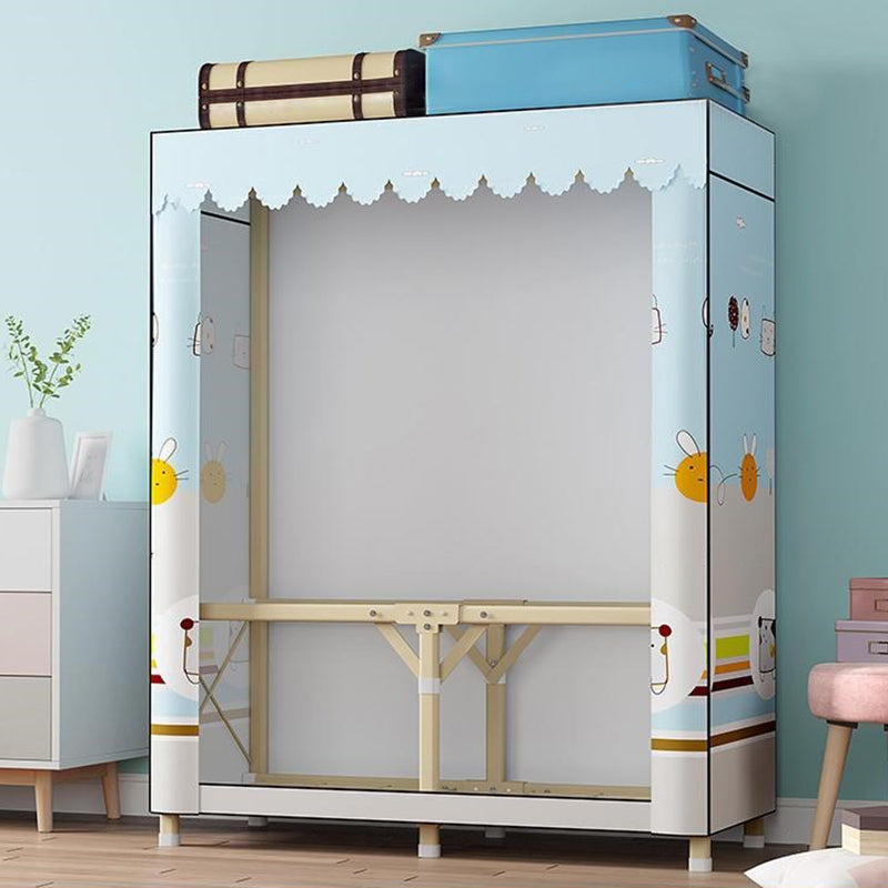 Contemporary Folding Wardrobe Armoire Gold Steel Frame Wardrobe