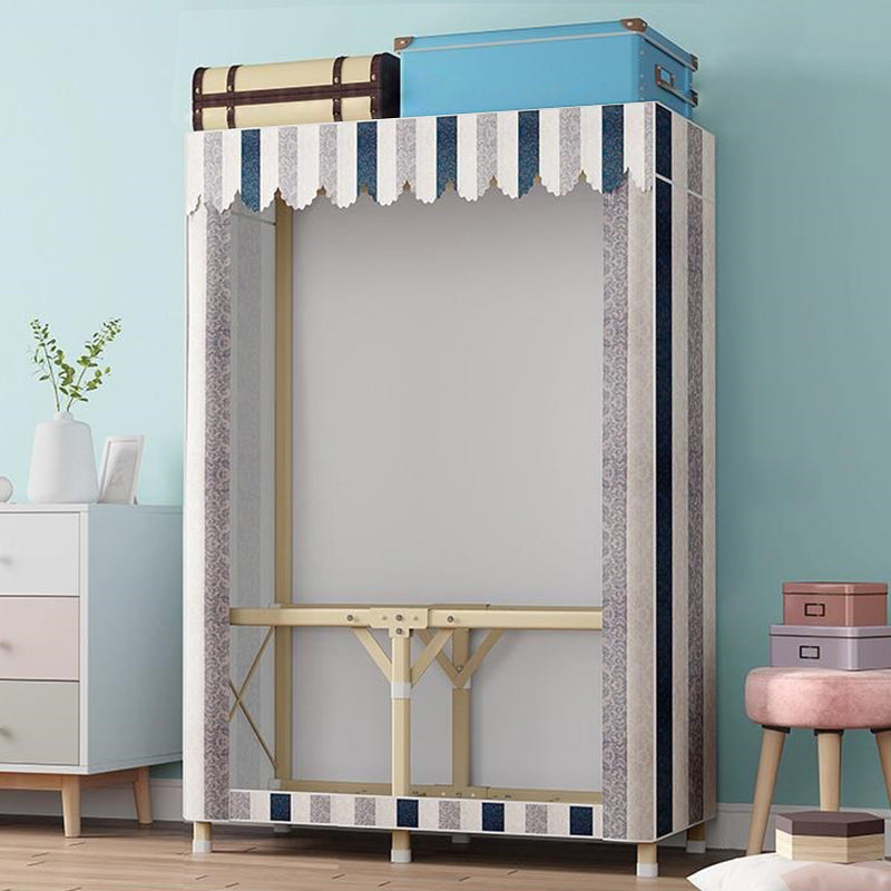 Contemporary Folding Wardrobe Armoire Gold Steel Frame Wardrobe