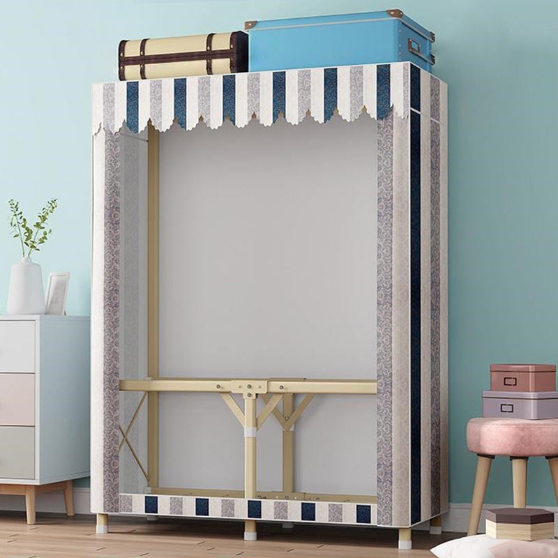 Contemporary Folding Wardrobe Armoire Gold Steel Frame Wardrobe