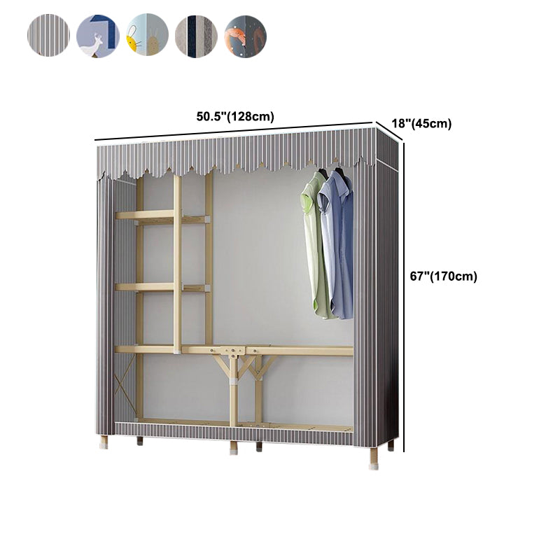 Contemporary Folding Wardrobe Armoire Gold Steel Frame Wardrobe