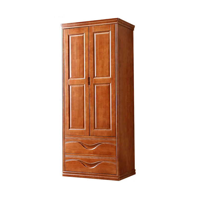 Traditional Wardrobe Armoire Solid Wood Wardrobe Closet with Shelves