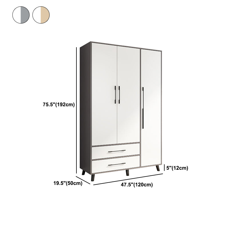 Engineered Wood Wardrobe Armoire Modern Style Wardrobe for Bedroom