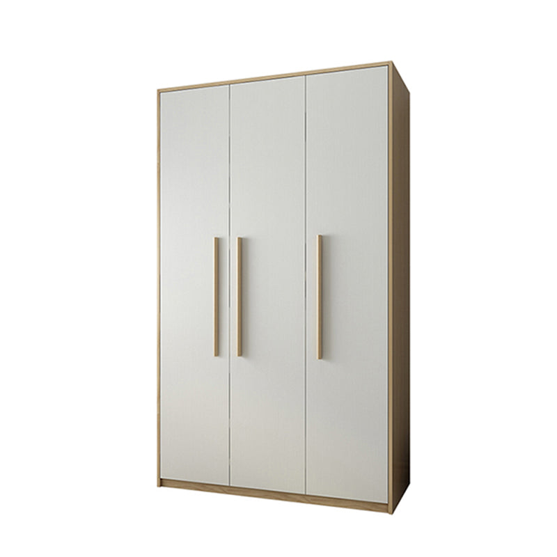 Contemporary White Storage Cabinet for Bedroom Manufactured Wood Hinged Door Cabinet