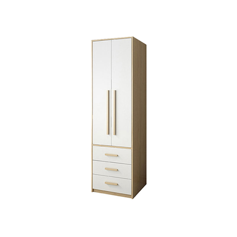 Contemporary White Storage Cabinet for Bedroom Manufactured Wood Hinged Door Cabinet
