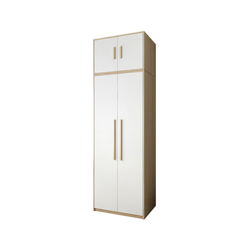 Contemporary White Storage Cabinet for Bedroom Manufactured Wood Hinged Door Cabinet