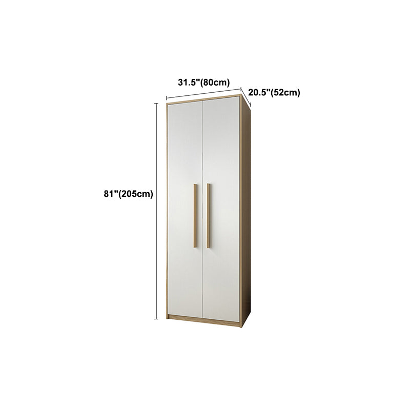 Contemporary White Storage Cabinet for Bedroom Manufactured Wood Hinged Door Cabinet