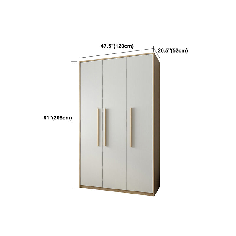 Contemporary White Storage Cabinet for Bedroom Manufactured Wood Hinged Door Cabinet