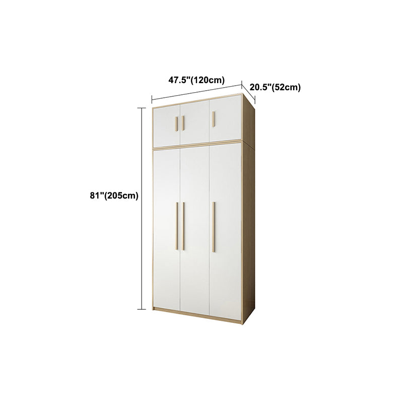 Contemporary White Storage Cabinet for Bedroom Manufactured Wood Hinged Door Cabinet