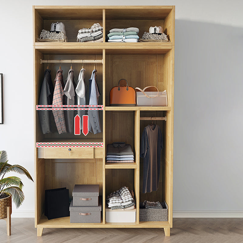 Light Wood Finish Wardrobe Armoire Traditional Wardrobe Cabinet