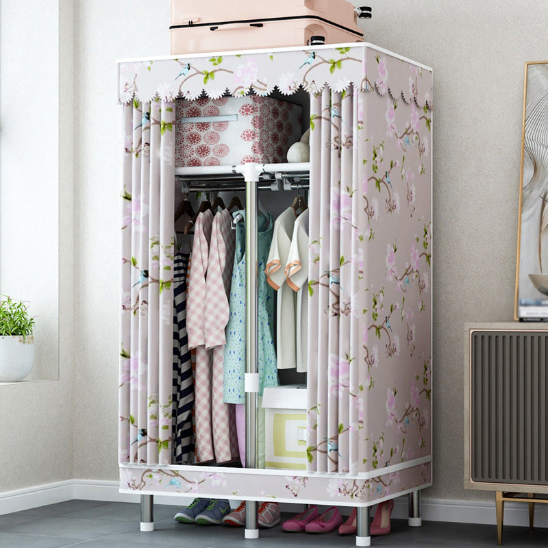 Contemporary Home Wardrobe Armoire Steel Frame Wardrobe with Shelves