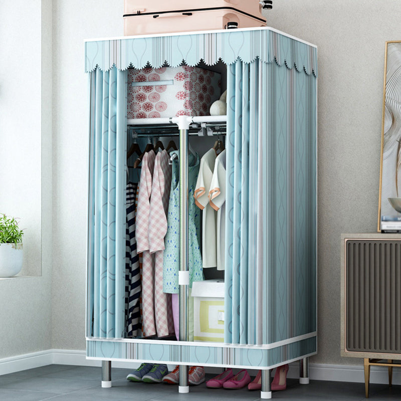 Contemporary Home Wardrobe Armoire Steel Frame Wardrobe with Shelves