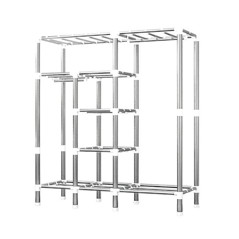 Contemporary Home Wardrobe Armoire Steel Frame Wardrobe with Shelves