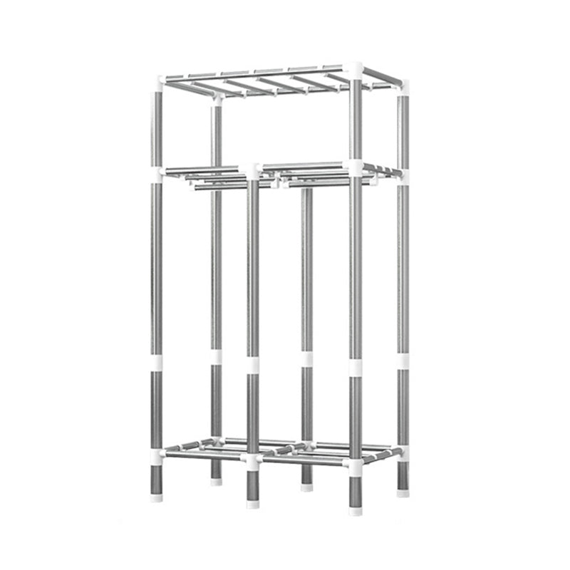 Contemporary Home Wardrobe Armoire Steel Frame Wardrobe with Shelves