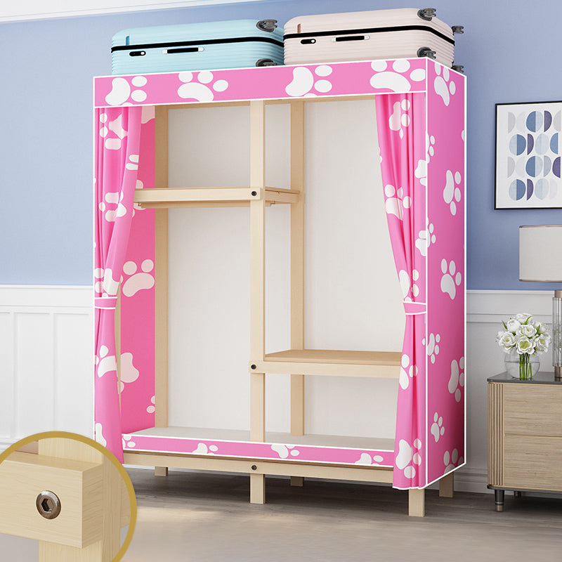 Contemporary Style Wardrobe Solid Wood 1-Door Wardrobe Closet for Bedroom