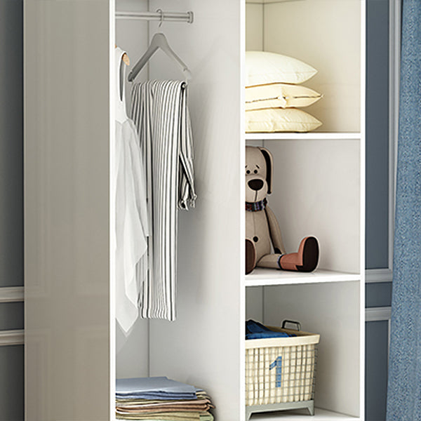 Contemporary Style Wardrobe Wood 2-Drawer Wardrobe Closet for Bedroom
