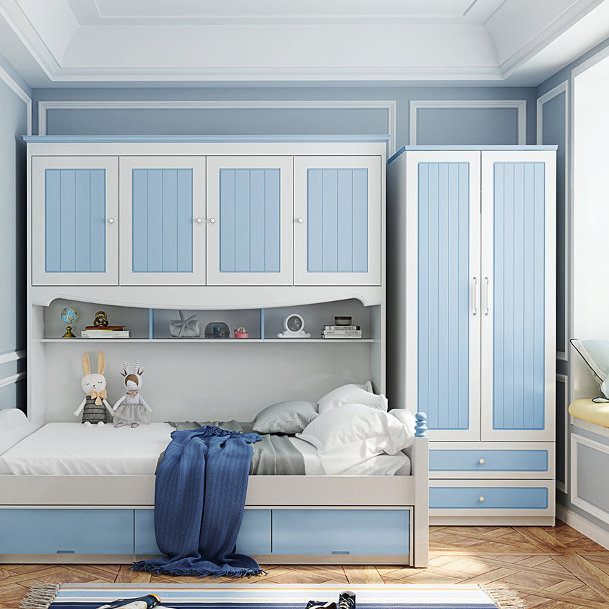 Contemporary Style Wardrobe Wood 2-Drawer Wardrobe Closet for Bedroom