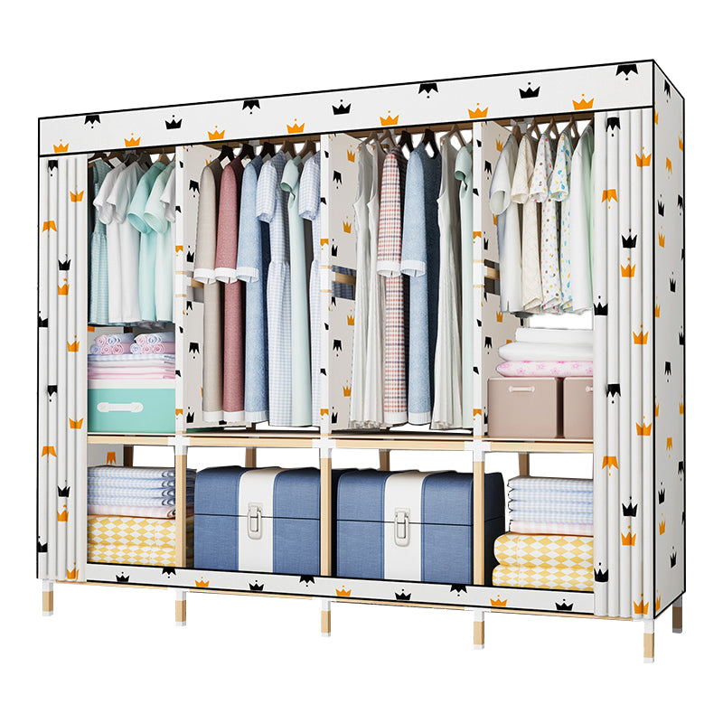 Modern Style Wardrobe Solid Wood 1-Door Wardrobe Closet for Bedroom