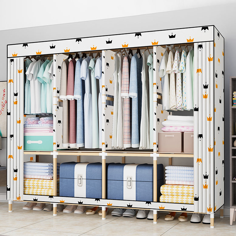 Modern Style Wardrobe Solid Wood 1-Door Wardrobe Closet for Bedroom