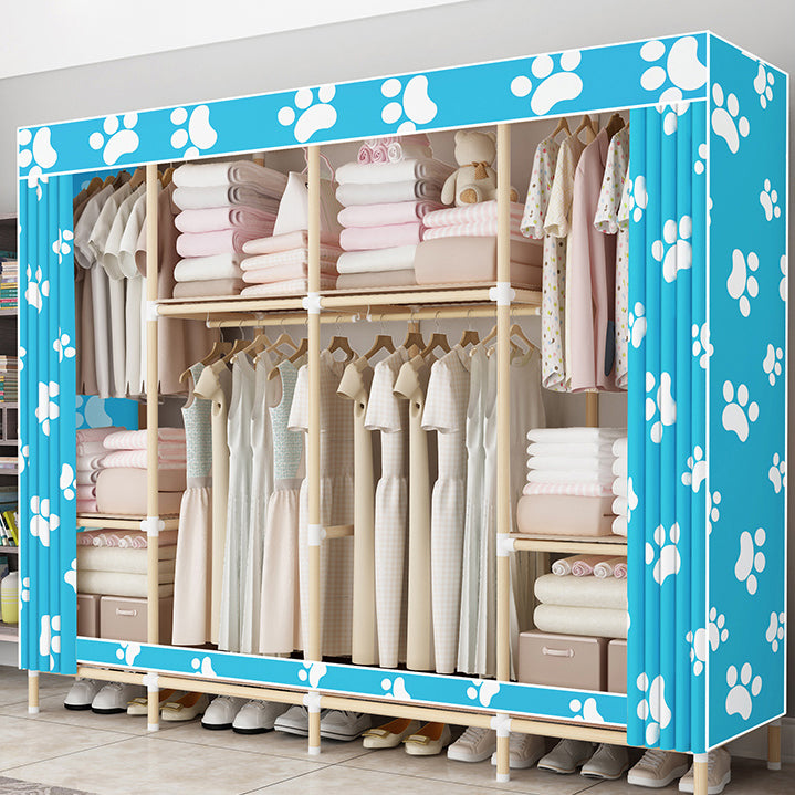 Modern Style Wardrobe Solid Wood 1-Door Wardrobe Closet for Bedroom