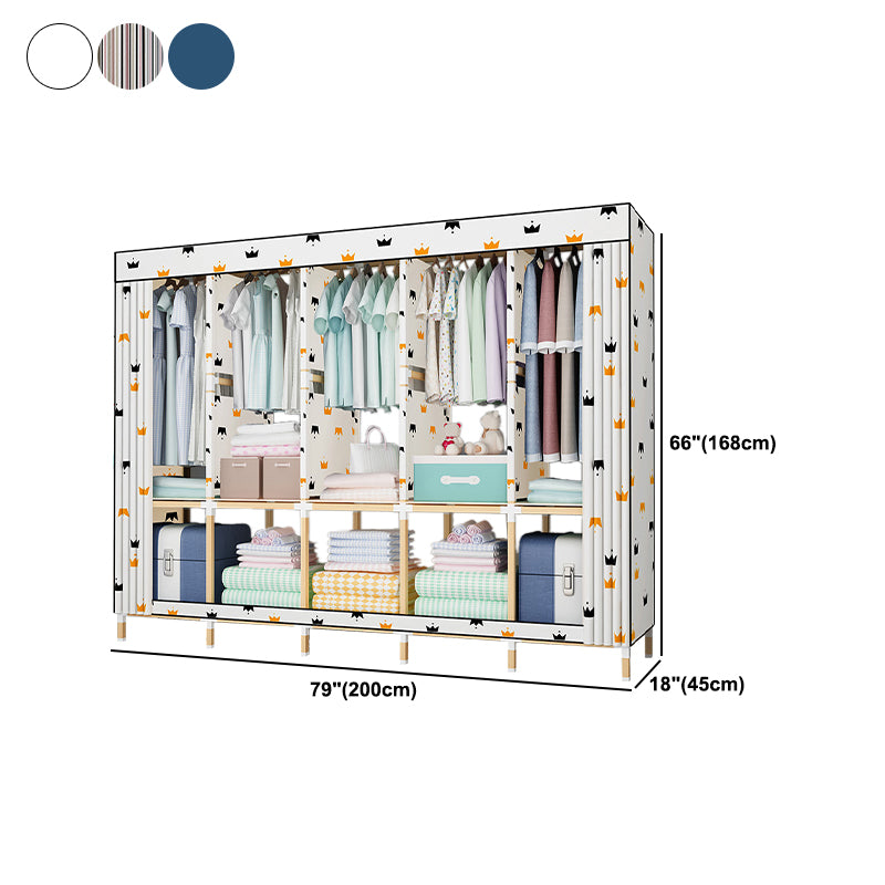 Modern Style Wardrobe Solid Wood 1-Door Wardrobe Closet for Bedroom