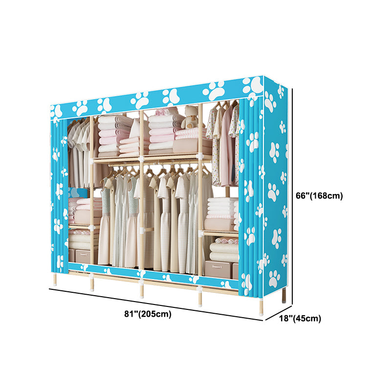 Modern Style Wardrobe Solid Wood 1-Door Wardrobe Closet for Bedroom