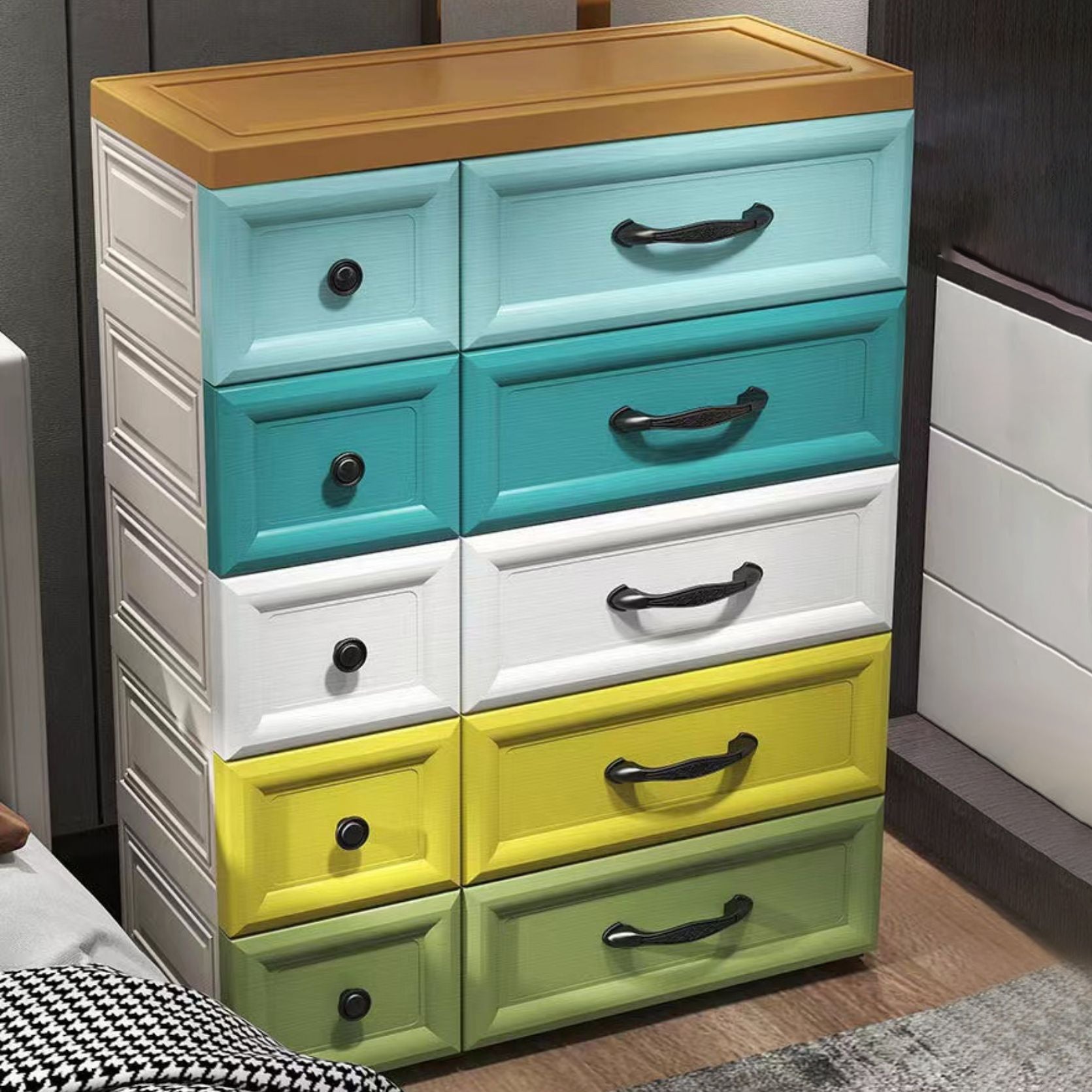 Modern Wardrobe Plastic 10-drawer Wardrobe Closet,29.53" D x 13.78" W x 39.37" H