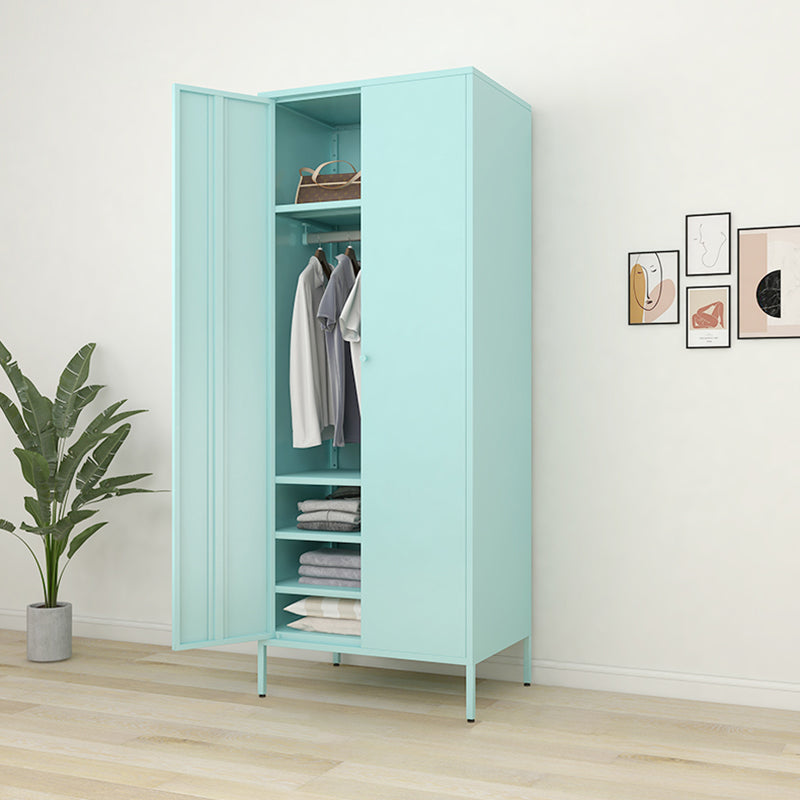 Contemporary Style Wardrobe Metal Wardrobe Closet with Shelves