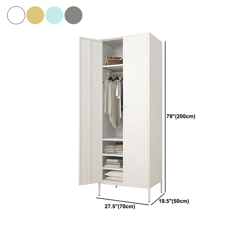 Contemporary Style Wardrobe Metal Wardrobe Closet with Shelves