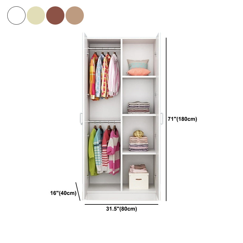 Contemporary Style Wood Wardrobe Soft Close Door Wardrobe Closet for Bedroom
