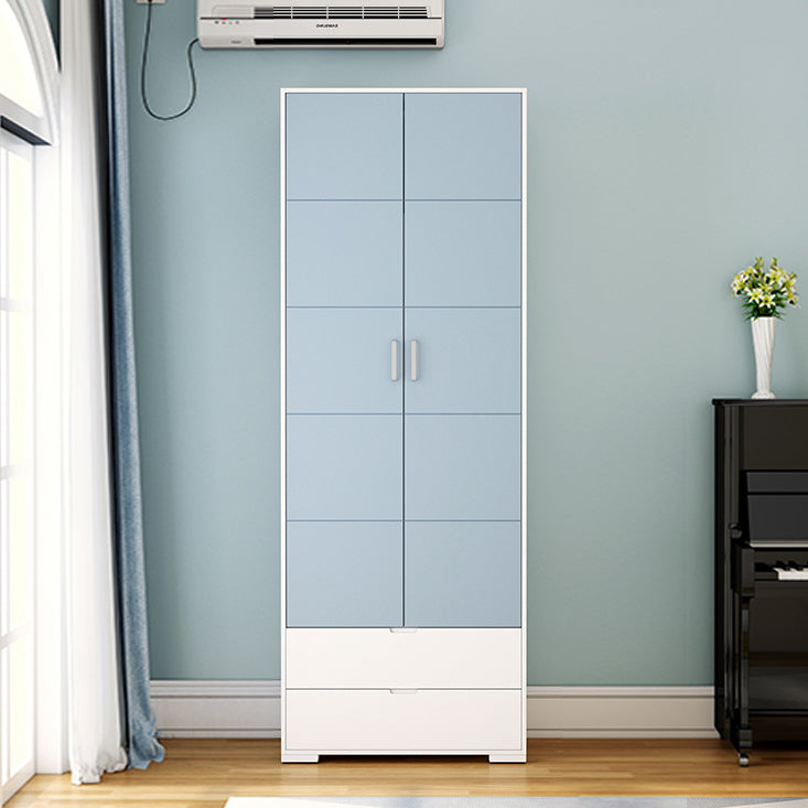 Contemporary Wardrobe Wood Bedroom Wardrobe Closet with 2 Drawers