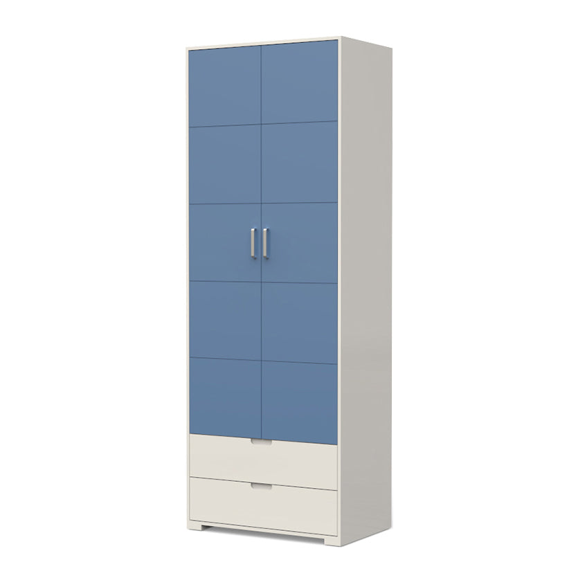 Contemporary Wardrobe Wood Bedroom Wardrobe Closet with 2 Drawers