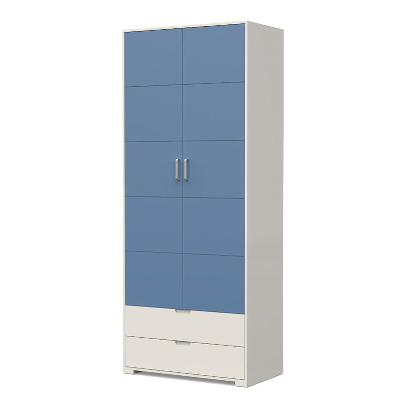 Contemporary Wardrobe Wood Bedroom Wardrobe Closet with 2 Drawers