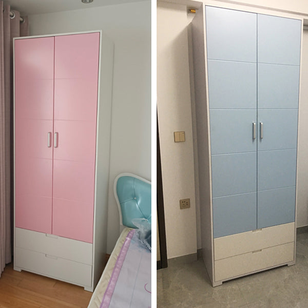 Contemporary Wardrobe Wood Bedroom Wardrobe Closet with 2 Drawers