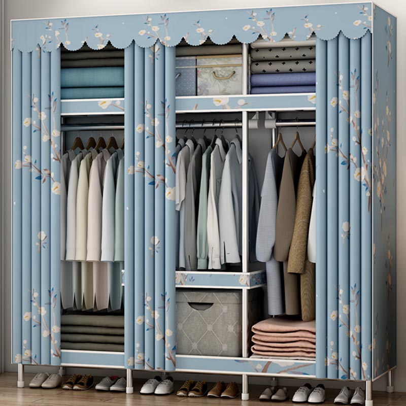 Modern Style Wardrobe Metal Bedroom Wardrobe Closet with Shelves