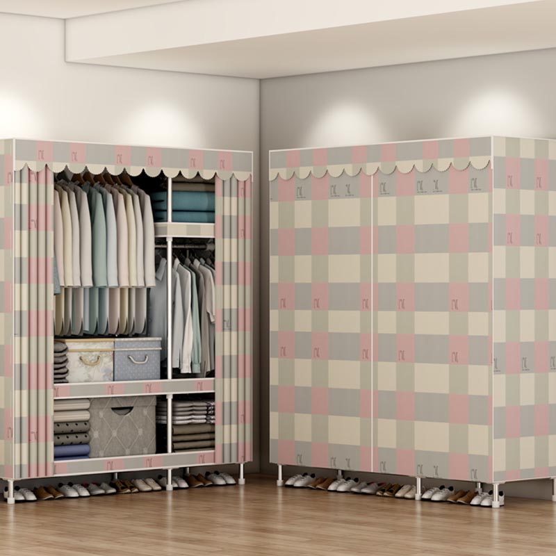 Modern Style Wardrobe Metal Bedroom Wardrobe Closet with Shelves