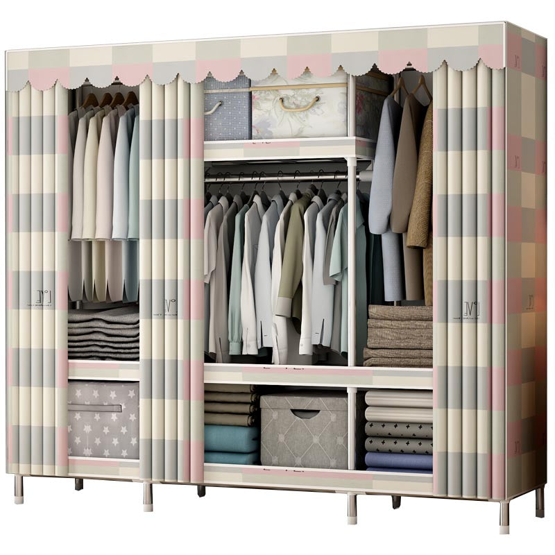 Modern Style Wardrobe Metal Bedroom Wardrobe Closet with Shelves
