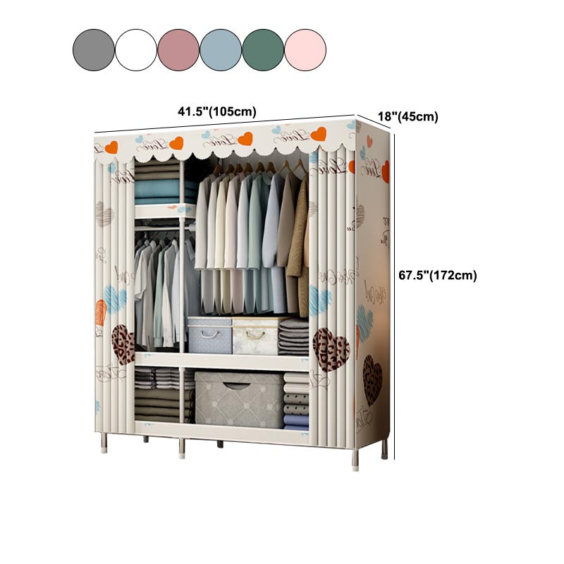 Modern Style Wardrobe Metal Bedroom Wardrobe Closet with Shelves