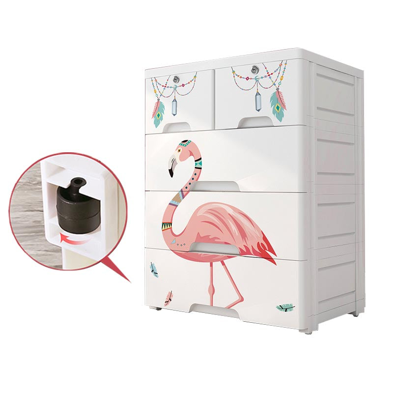 Contemporary Wardrobe Plastic Bedroom Wardrobe Closet with Drawers