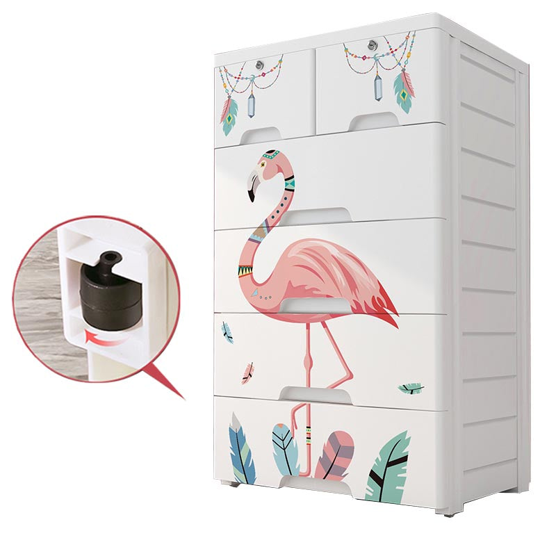 Contemporary Wardrobe Plastic Bedroom Wardrobe Closet with Drawers