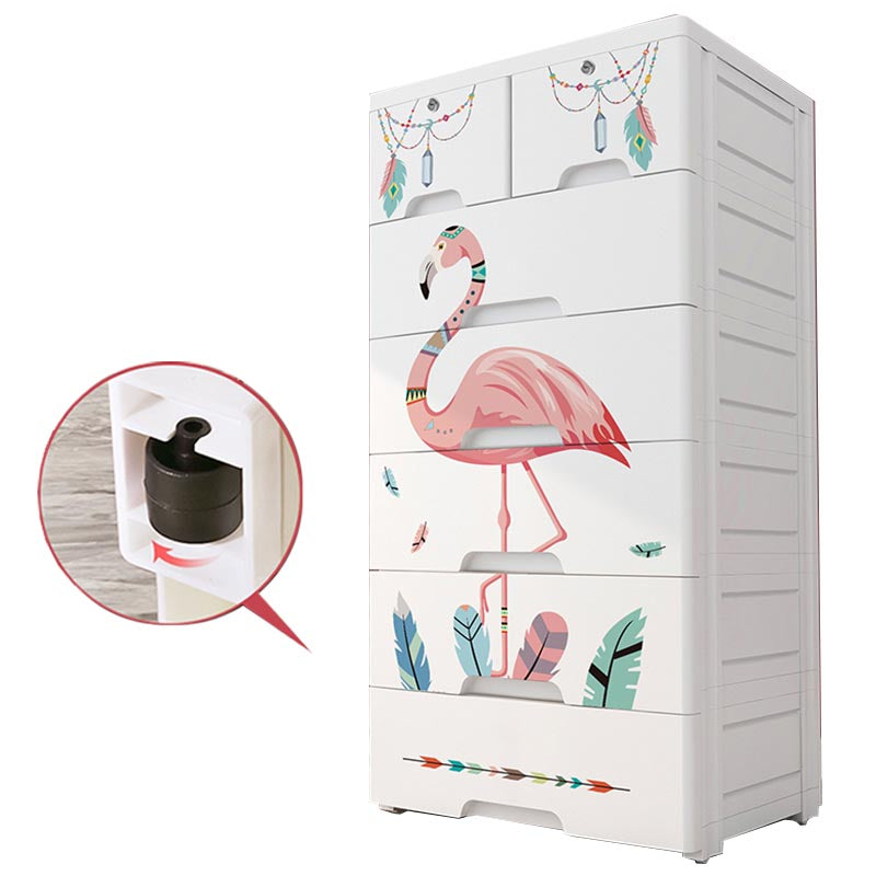 Contemporary Wardrobe Plastic Bedroom Wardrobe Closet with Drawers