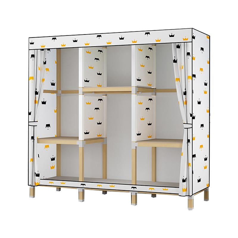 Contemporary Style Wardrobe Solid Wood 1-Door Wardrobe Closet for Home