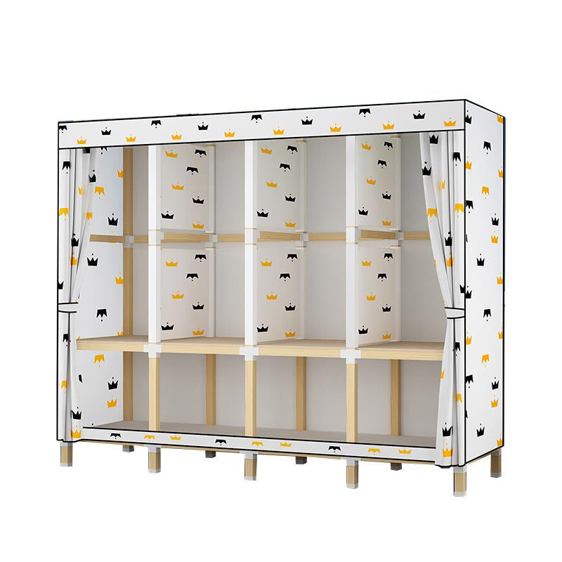 Contemporary Style Wardrobe Solid Wood 1-Door Wardrobe Closet for Home