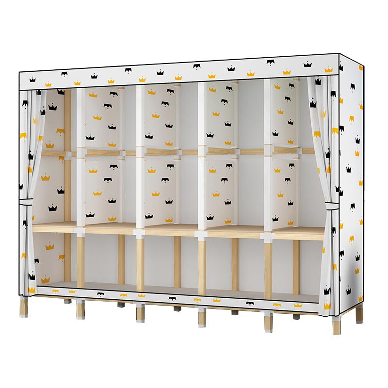 Contemporary Style Wardrobe Solid Wood 1-Door Wardrobe Closet for Home