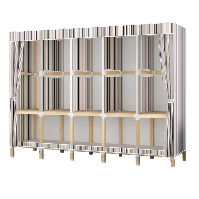 Contemporary Style Wardrobe Solid Wood 1-Door Wardrobe Closet for Home