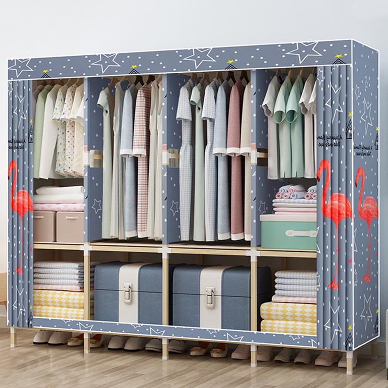 Contemporary Style Wardrobe Solid Wood 1-Door Wardrobe Closet for Home