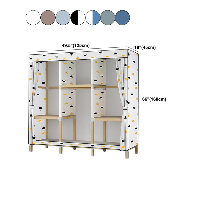 Contemporary Style Wardrobe Solid Wood 1-Door Wardrobe Closet for Home